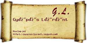 Gyöpös Lóránt névjegykártya
