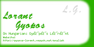 lorant gyopos business card